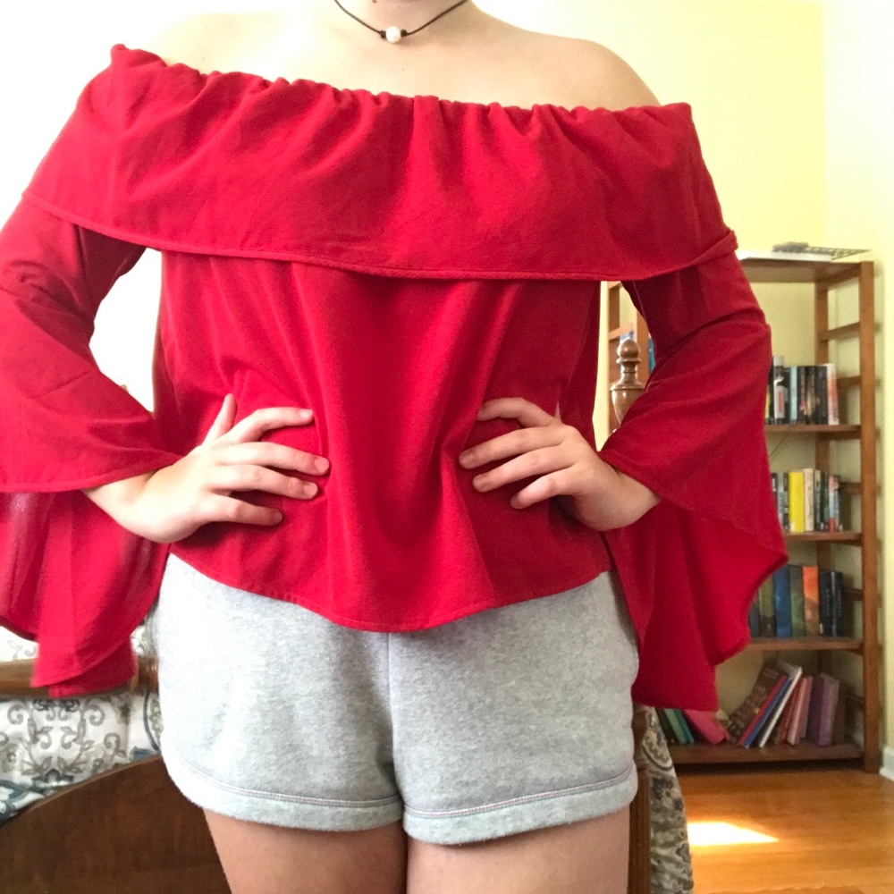 A off the shoulder blouse